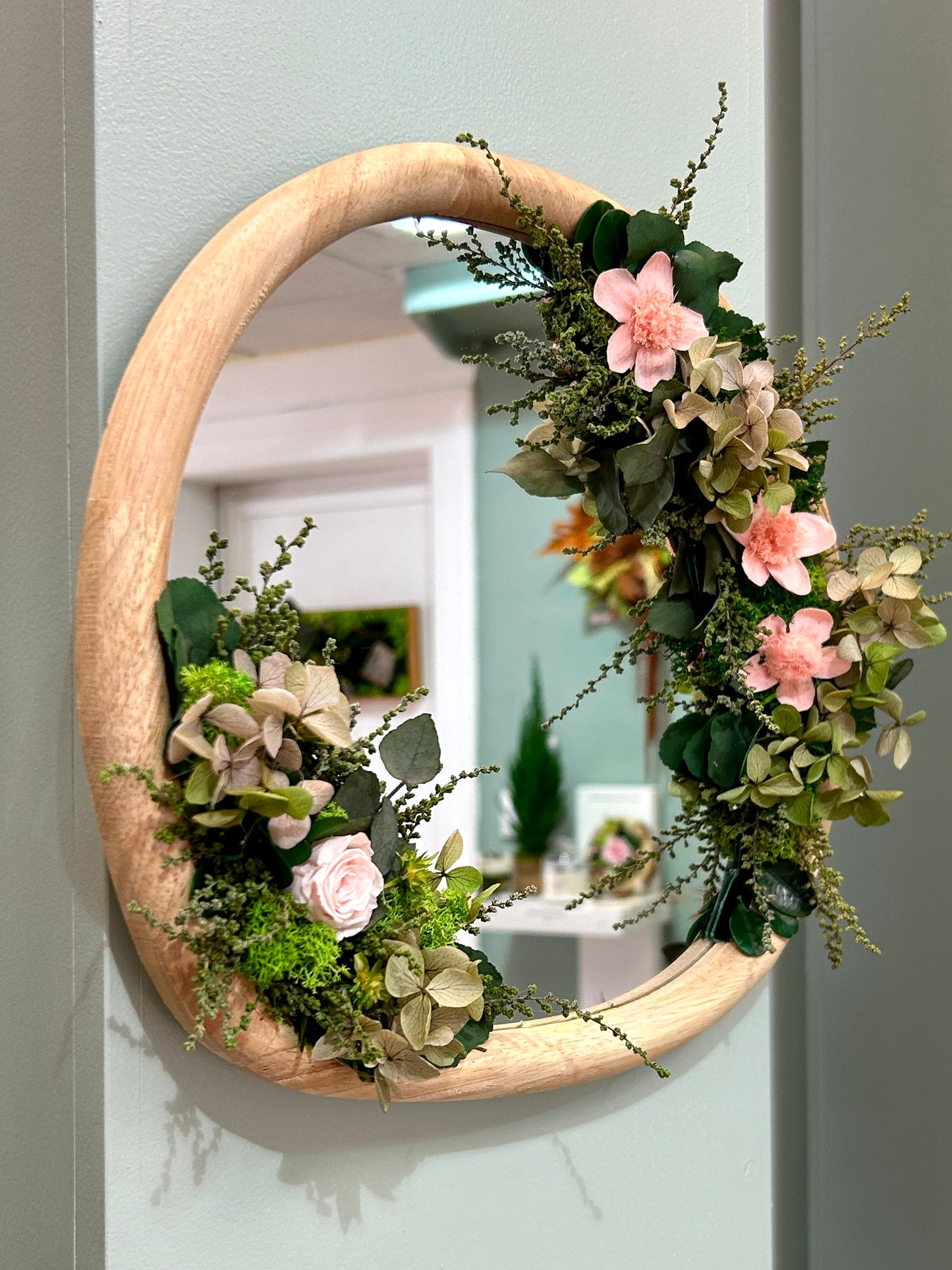 Miroir décoratif végétal stabilisé « Amélie »