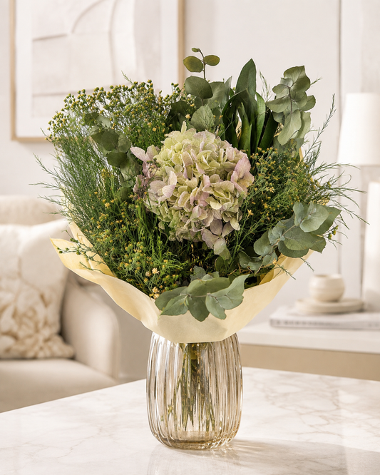 Bouquet de fleurs stabilisées Céleste