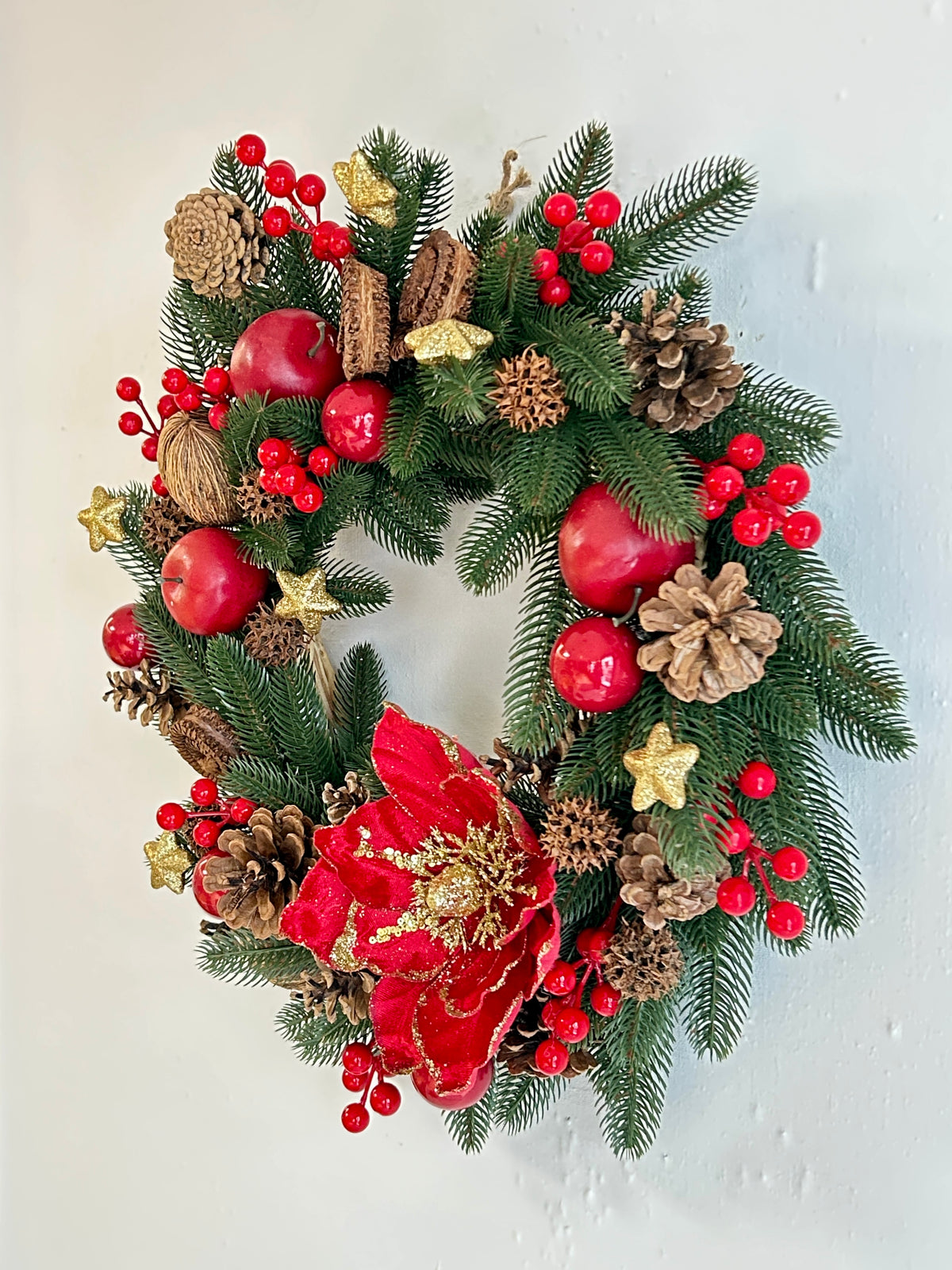 Grande couronne de Noël artisanale – Couronne de porte