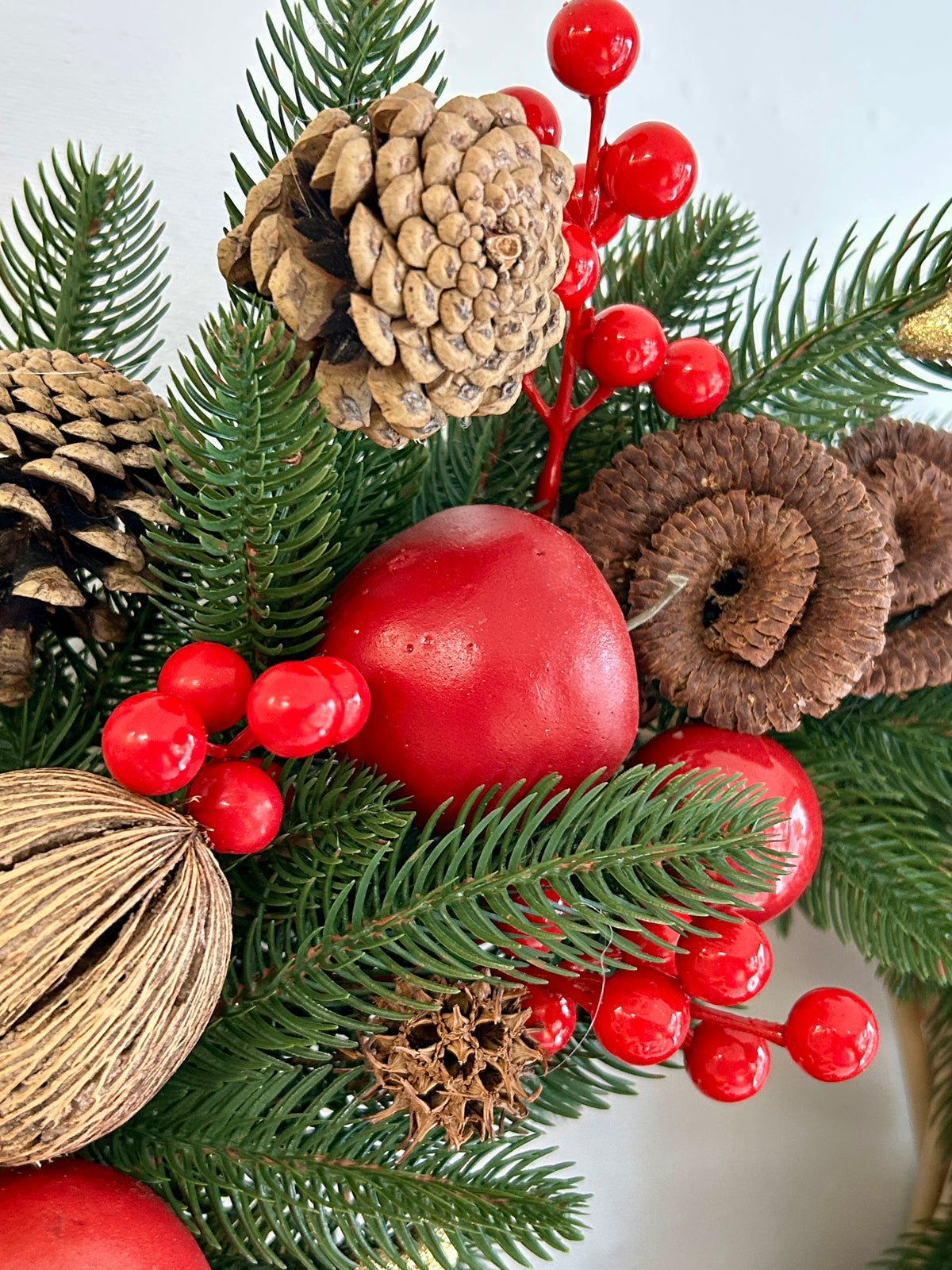 Grande couronne de Noël artisanale – Couronne de porte