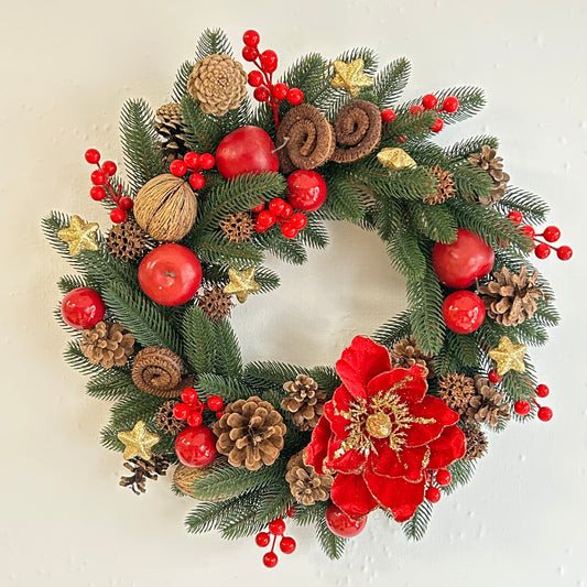 Grande couronne de Noël artisanale – Couronne de porte