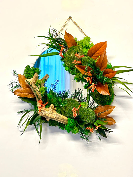 Miroir rond végétal stabilisé «Kirra»