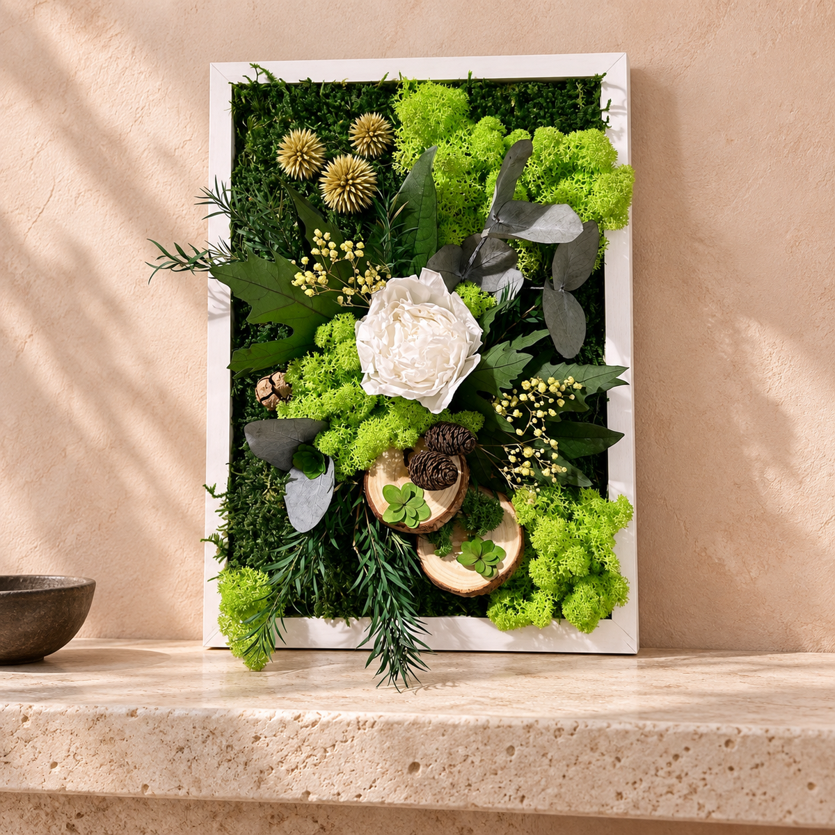 Cadre végétal stabilisé rectangulaire « Lily »