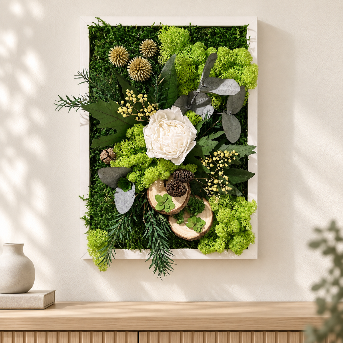 Cadre végétal stabilisé rectangulaire « Lily »