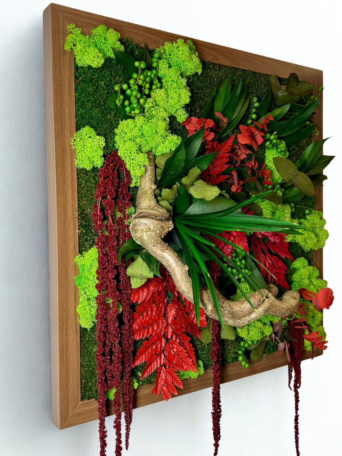 Cadre végétal stabilisé artisanal – décoration murale naturelle