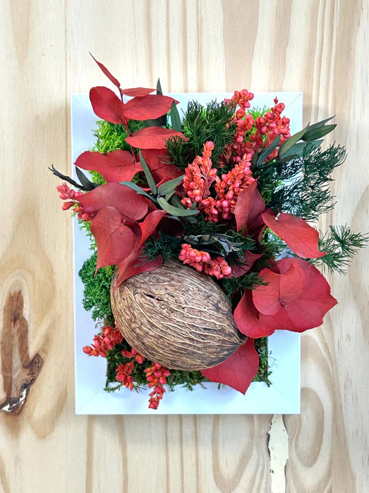 Cadre  végétal stabilisée, idée cadeau naturelle, petit tableau végétal, idée cadeau floral