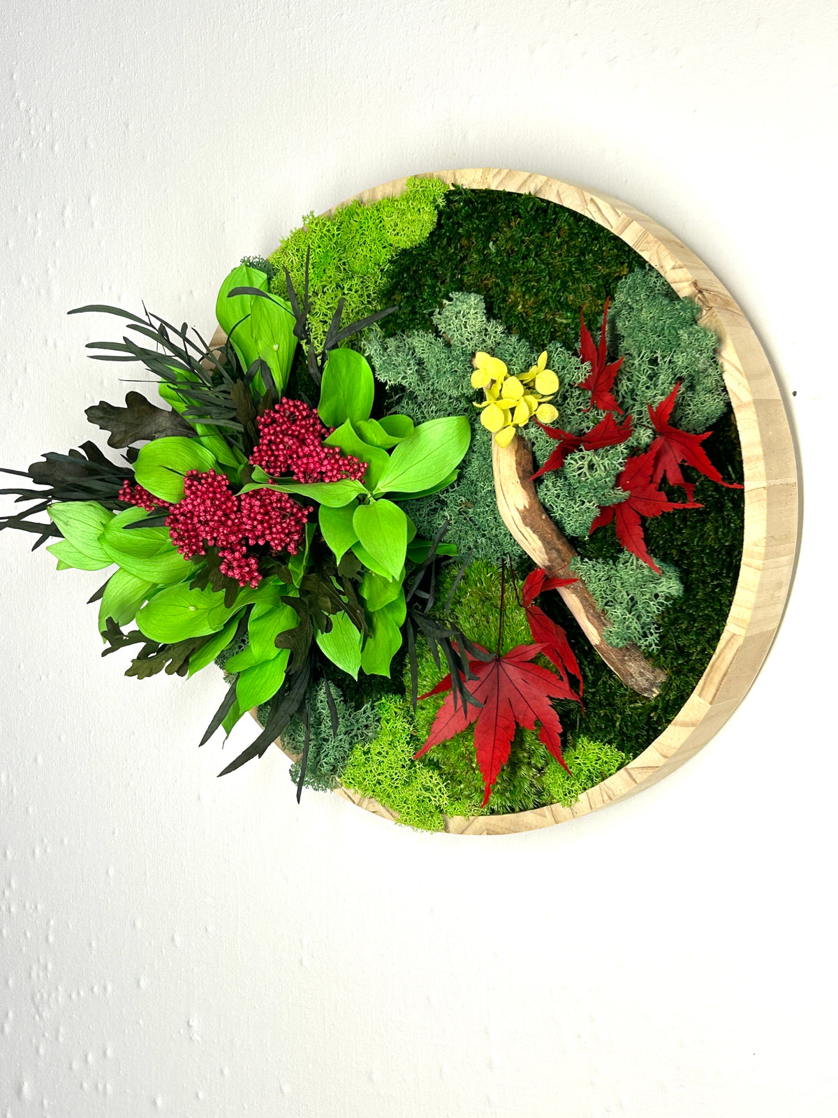 Tableau végétal stabilisé rond « Ruby »