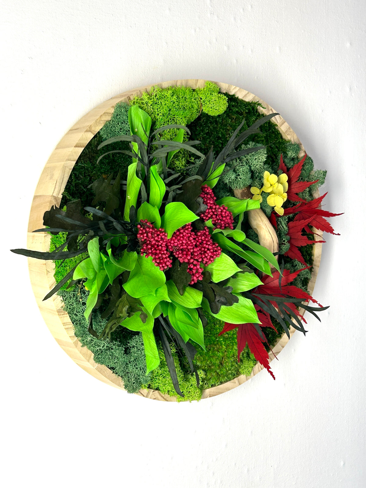 Tableau végétal stabilisé rond « Ruby »