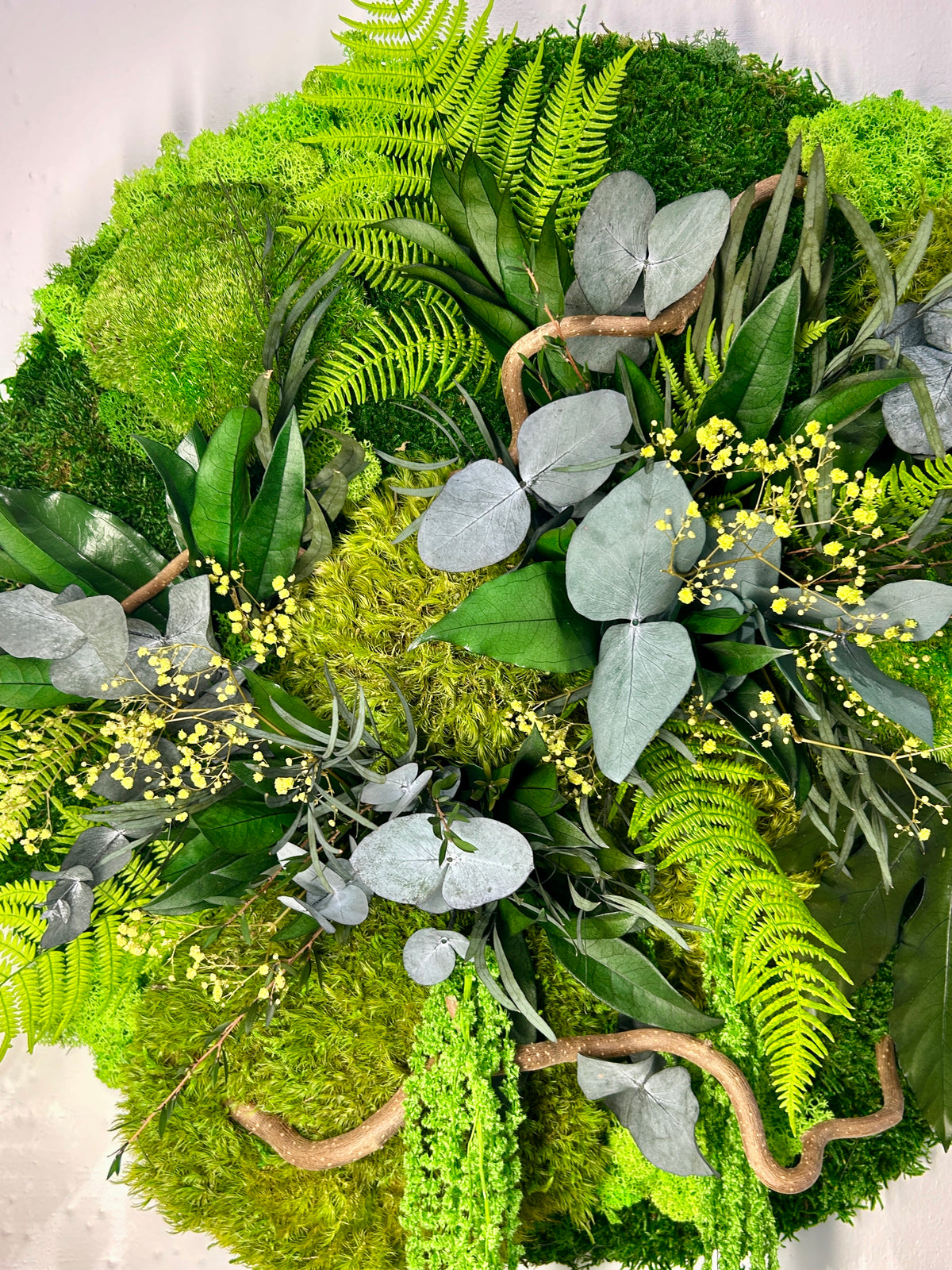 Tableau végétal stabilisé rond « Forêt d’Émeraude  »