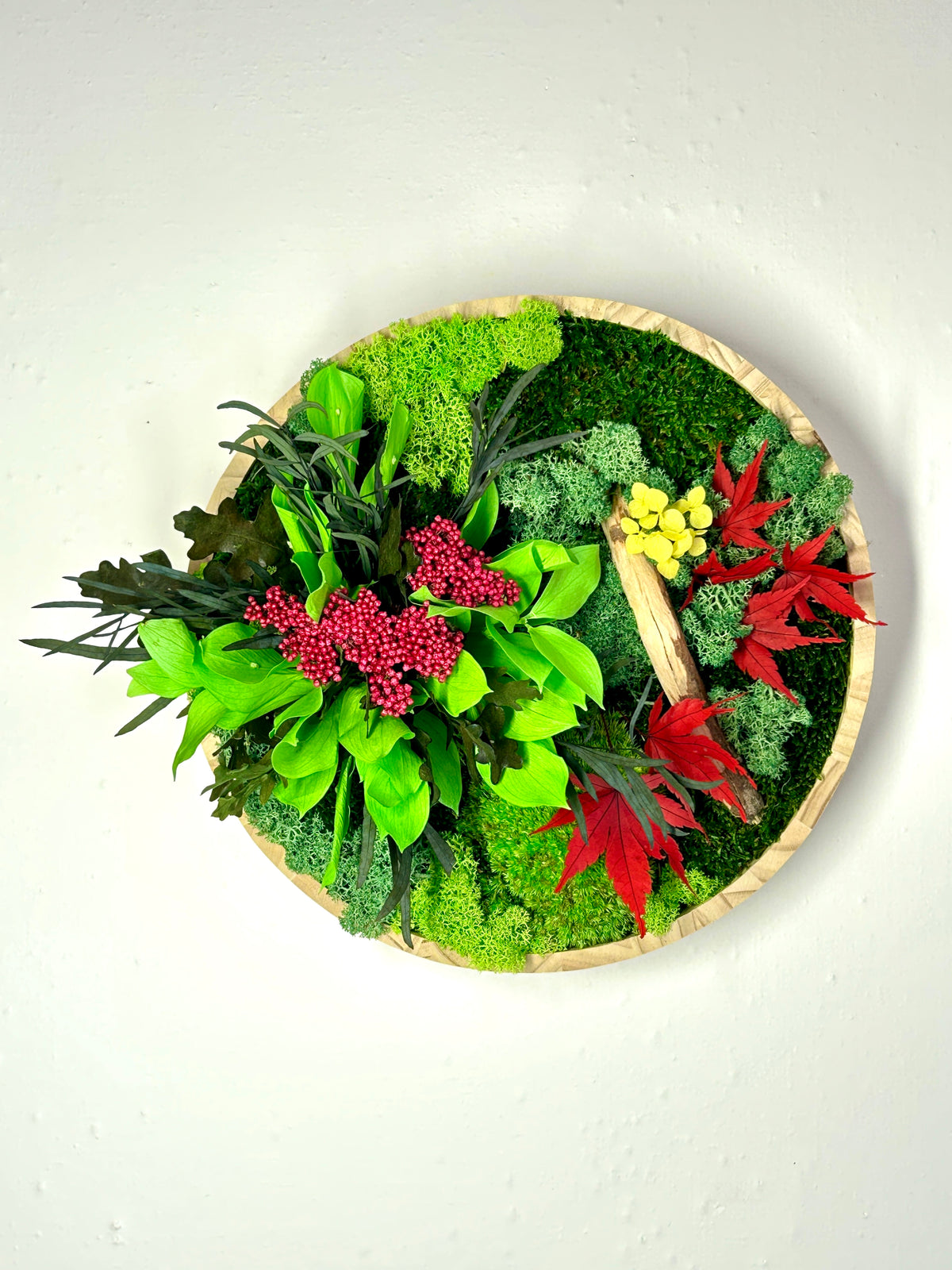Tableau végétal stabilisé rond « Ruby »