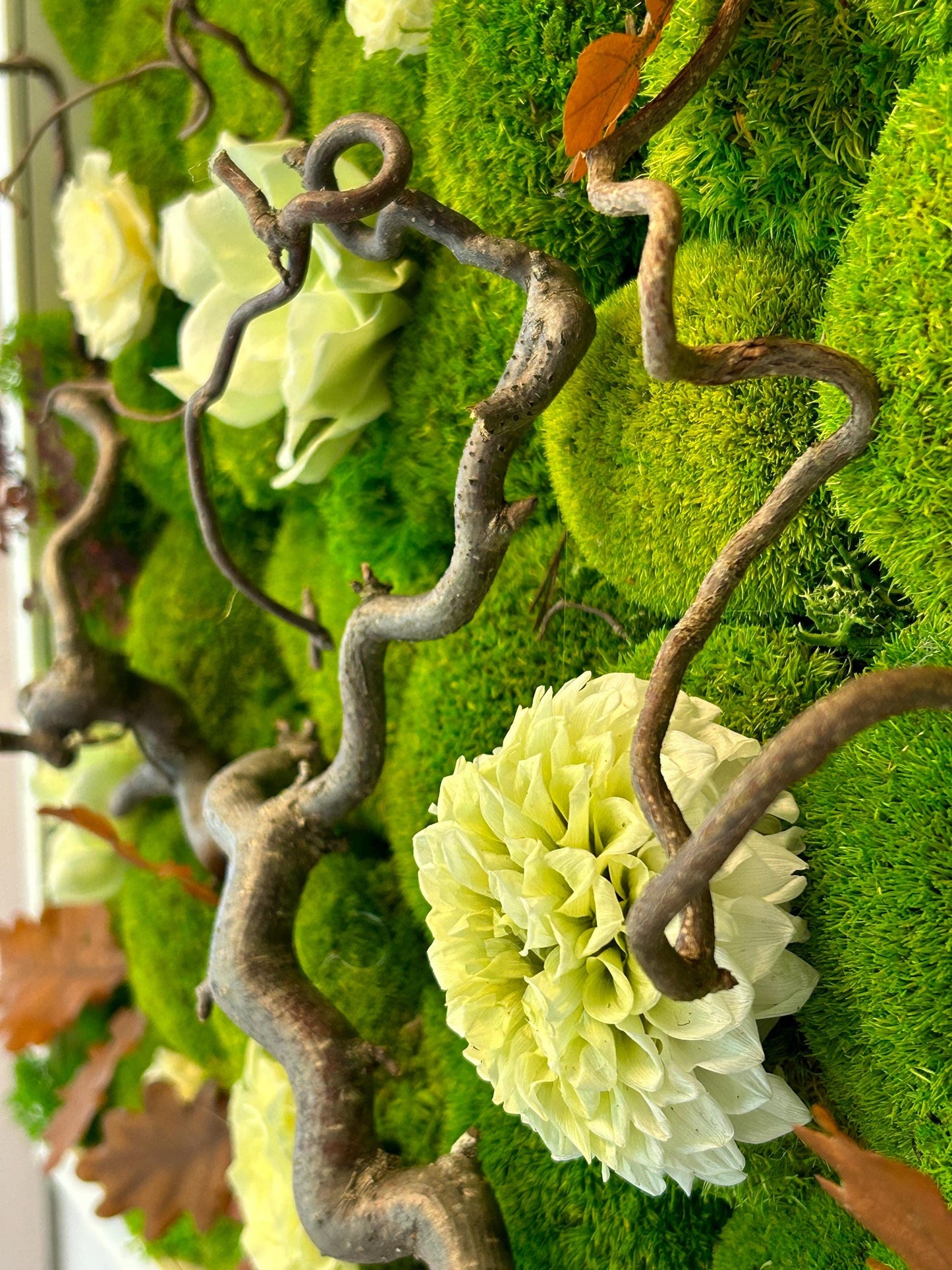 Tableau végétal stabilisé carré “Floraison ivoire”