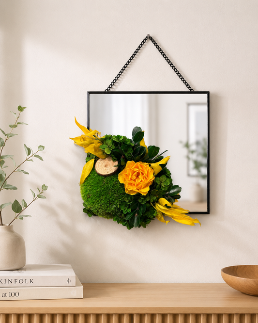 Miroir végétal stabilisé 20x20 cm