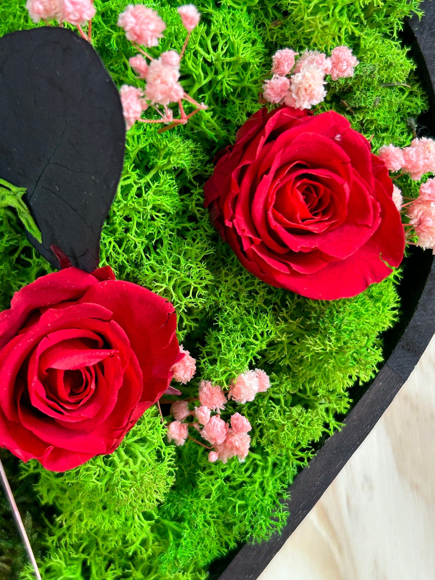 Cadre végétal stabilisé forme cœur “Amour”