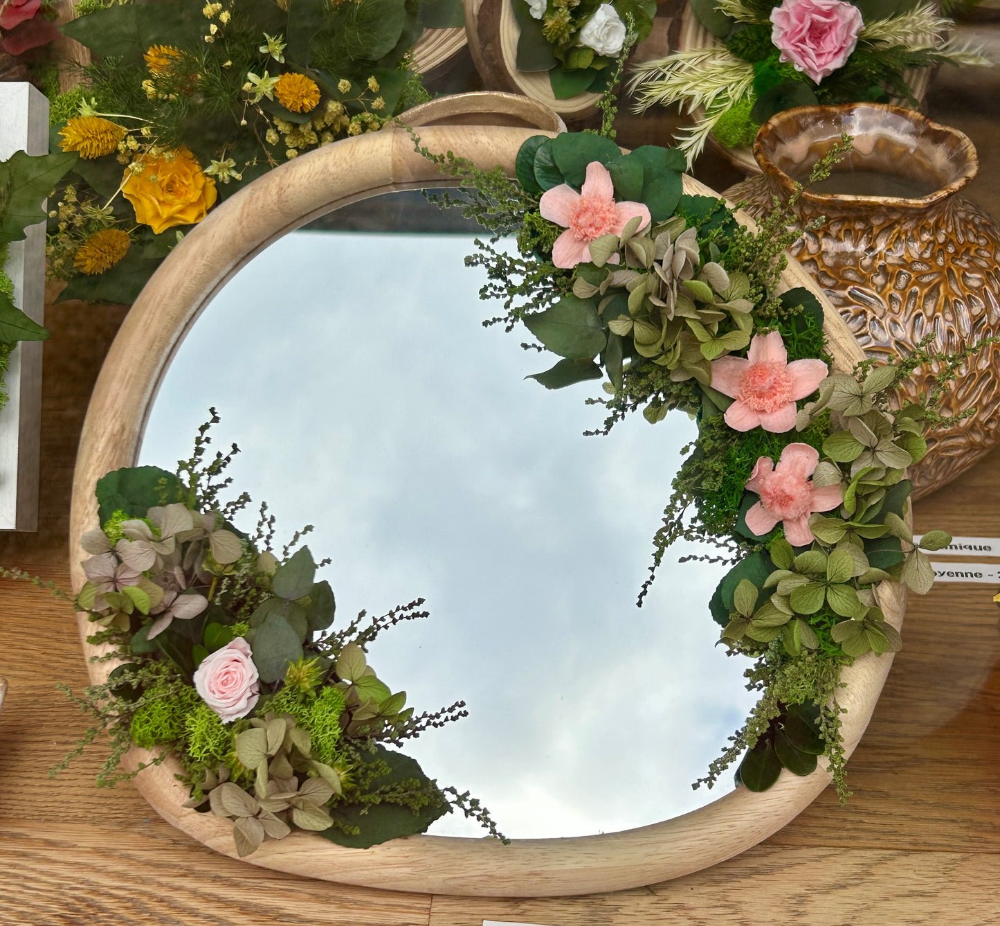 Miroir décoratif végétal stabilisé « Amélie »