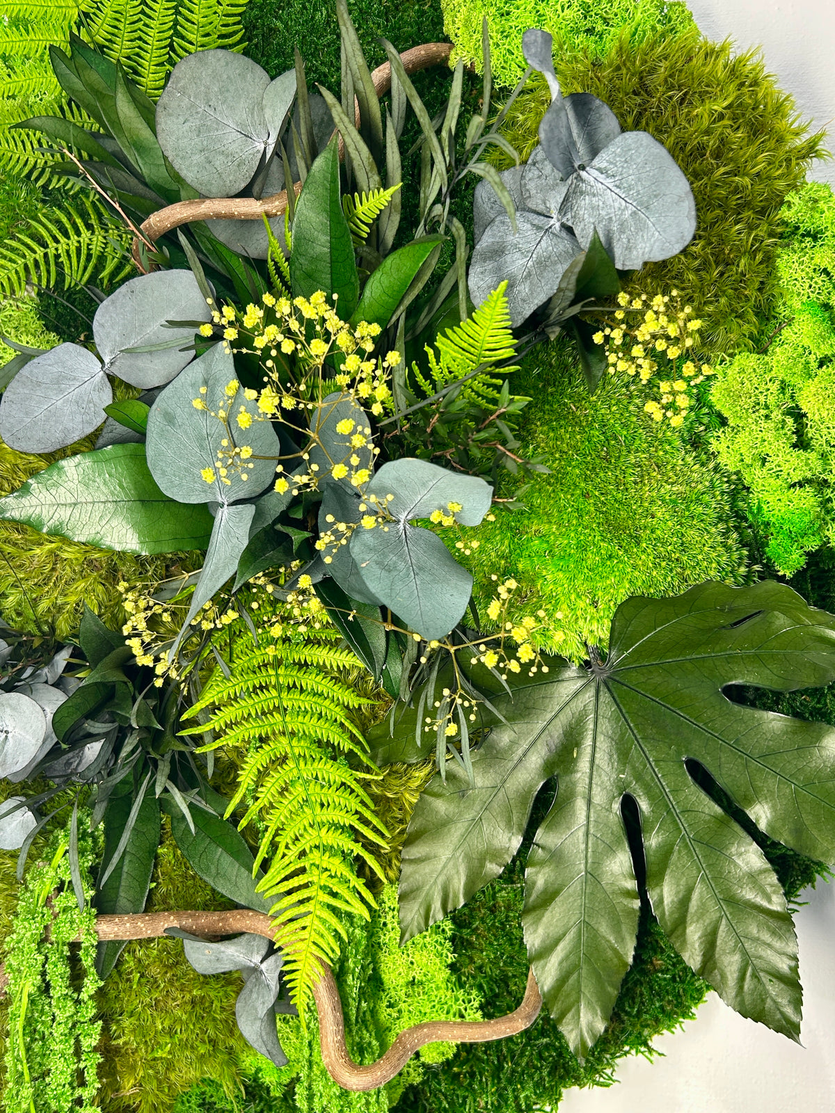 Tableau végétal stabilisé rond « Forêt d’Émeraude  »