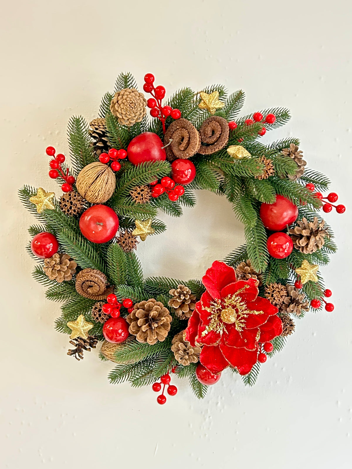 Grande couronne de Noël artisanale – Couronne de porte