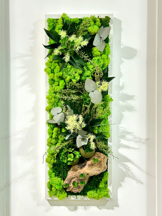 Tableau végétal stabilisé panoramique / vertical « Sous-Bois »