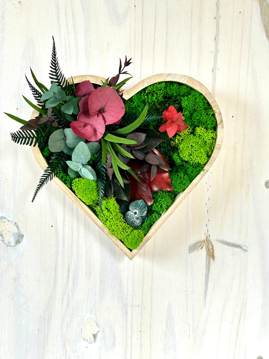 Cadre végétal stabilisé forme de cœur « Evelyn »