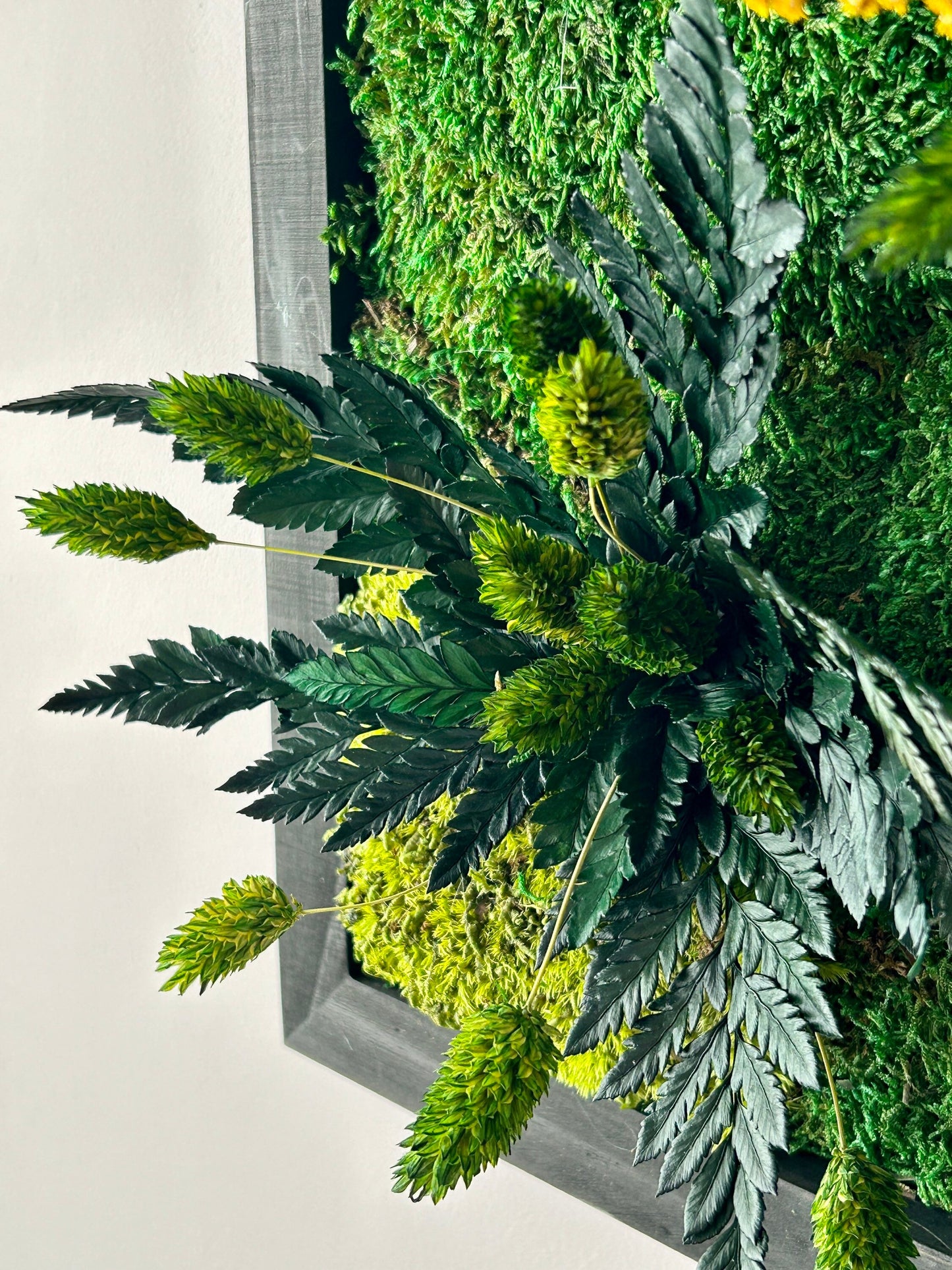 Tableau végétal stabilisé carré, style naturel élégant