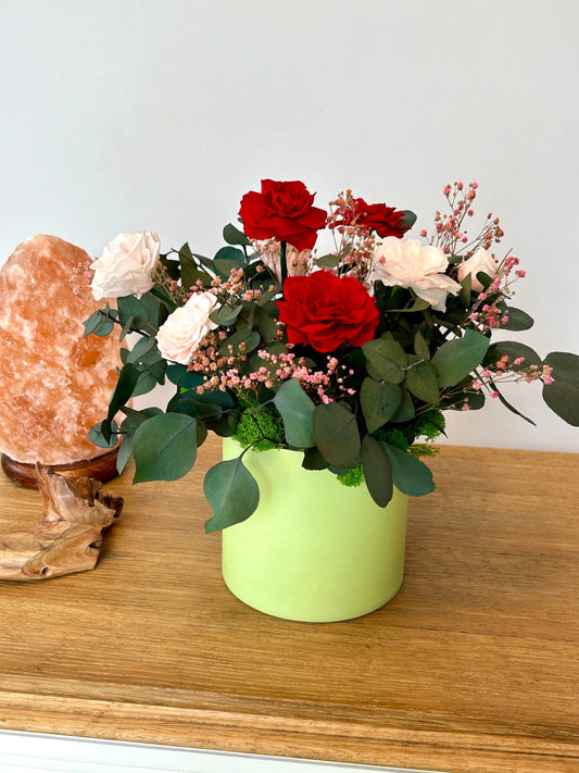 Composition florale stabilisée “Jardin Secret d’Amour”