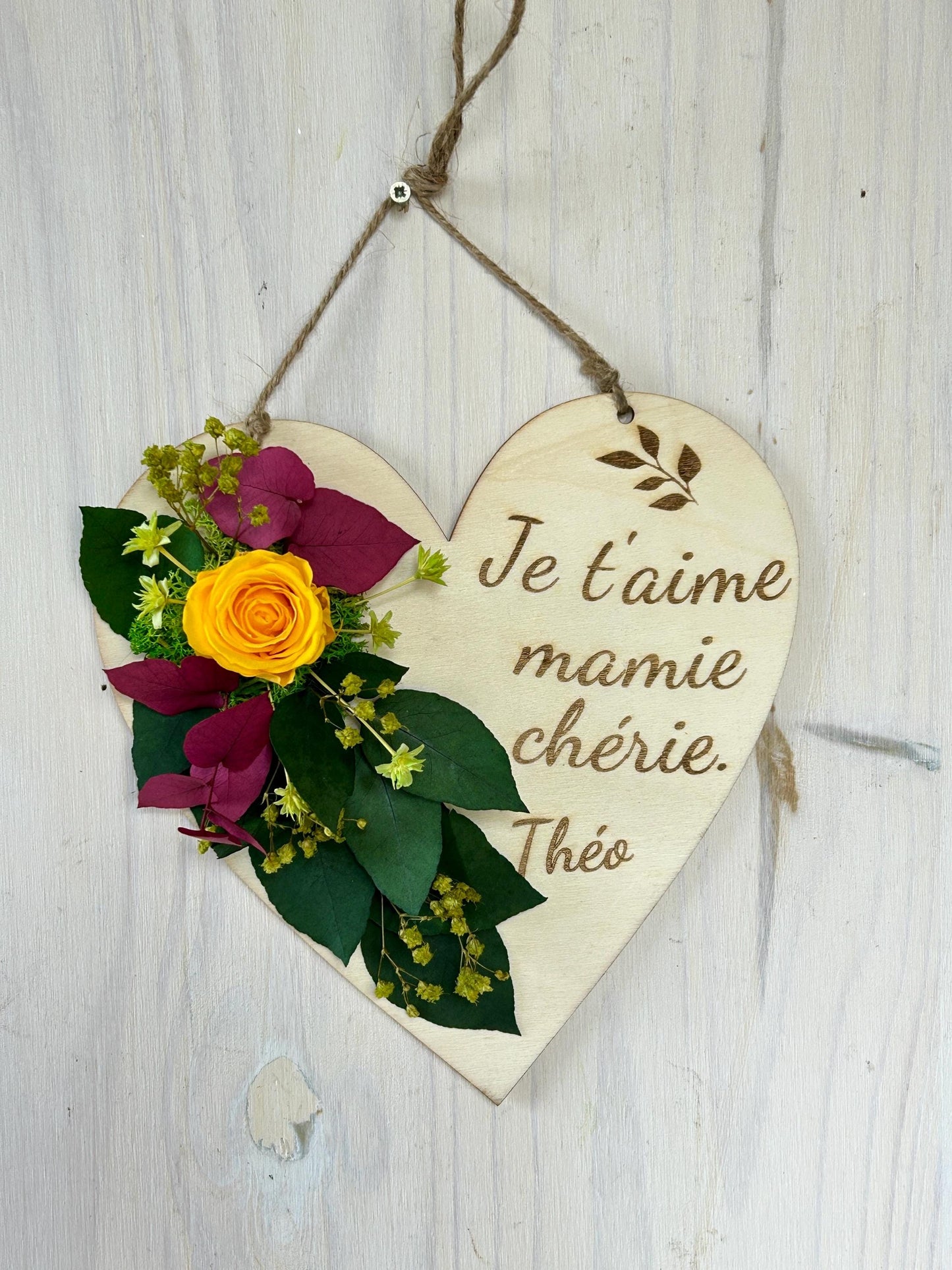 Cœur en bois “Tendresse”