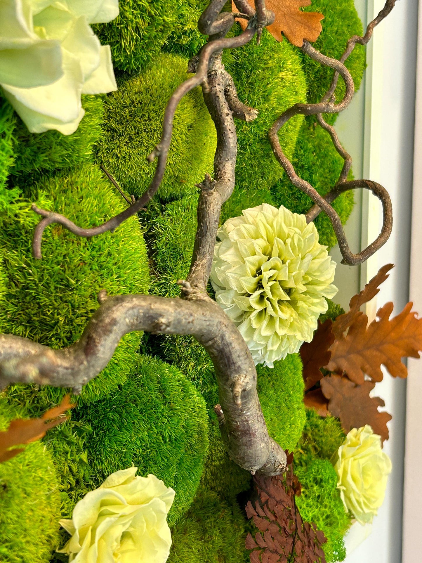 Tableau végétal stabilisé carré “Floraison ivoire”