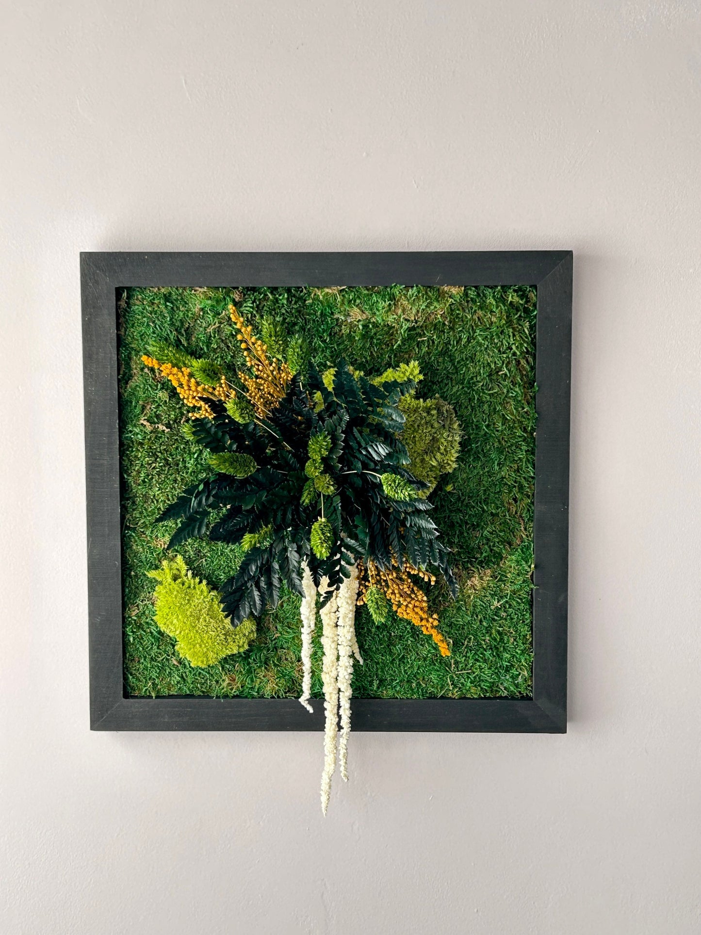 Trio mural végétal stabilisé dans un intérieur moderne